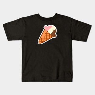 Chocolate Strawberry Vanilla Neapolitan Dessert Ice Cream Kids T-Shirt